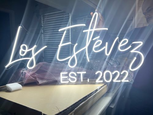 Customer photo review of Custom Kids Neon Sign