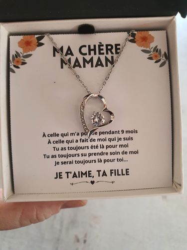 Customer photo review of Collier Amour Éternel - Ma chère maman - Je t'aime, ta fille