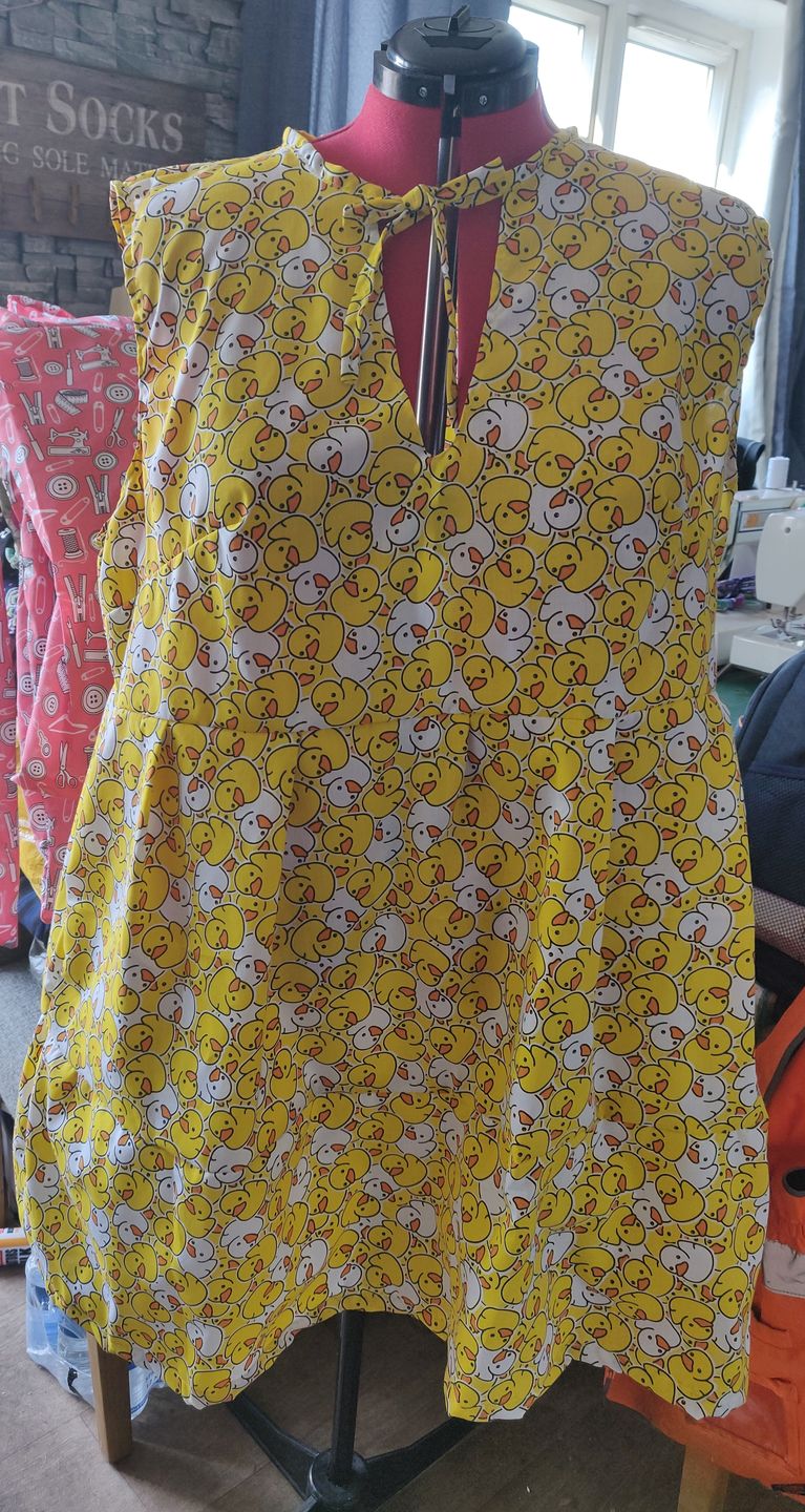 Customer photo review of Yellow and White Rubber Ducks Polycotton Fabric