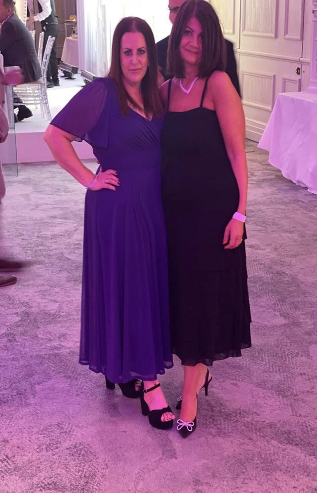 Customer photo review of Kemi Purple Bolero Wrap Bodice Maxi Gown