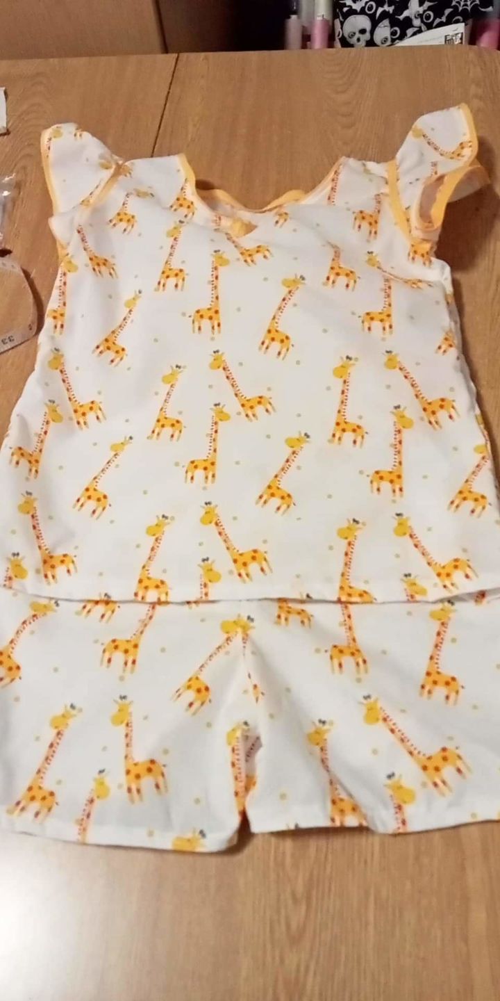 Customer photo review of Giraffes on White Polycotton Fabric