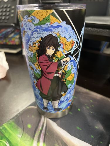 Customer photo review of Rengoku And Giyuu Tumbler Cup Custom Anime Demon Slayer Car Accessories
