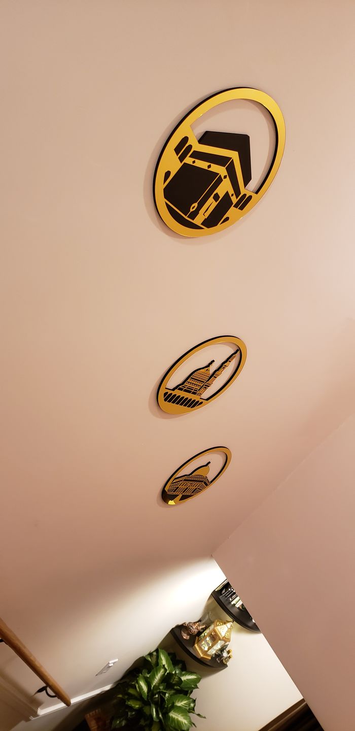 Customer photo review of Circular Masjid Al Aqsa, Masjid Al-Haram & Masjid An-Nabawi Acrylic Islamic Wall Art