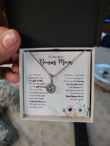 Customer photo review of To The Best Bonus Mom, The Gift Of You - Eternal Necklace