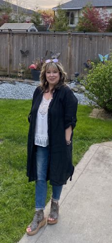Customer photo review of Meo Linen Lucca Cardigan (Black)