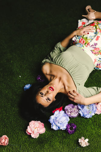 Customer photo review of Vacation Blouse in Sage Green - Vixen by Micheline Pitt