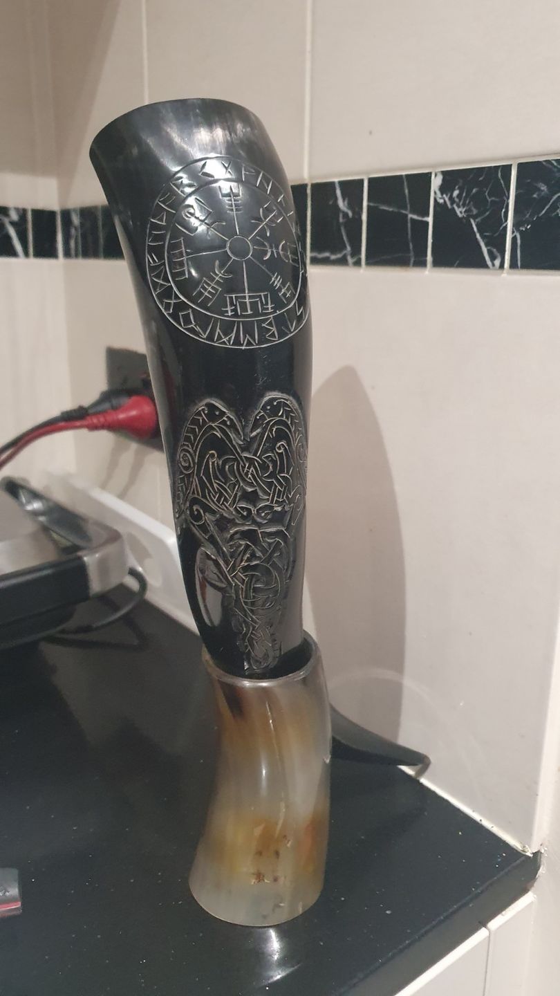 Customer photo review of Premium Ravens Guidance Drinking Horn