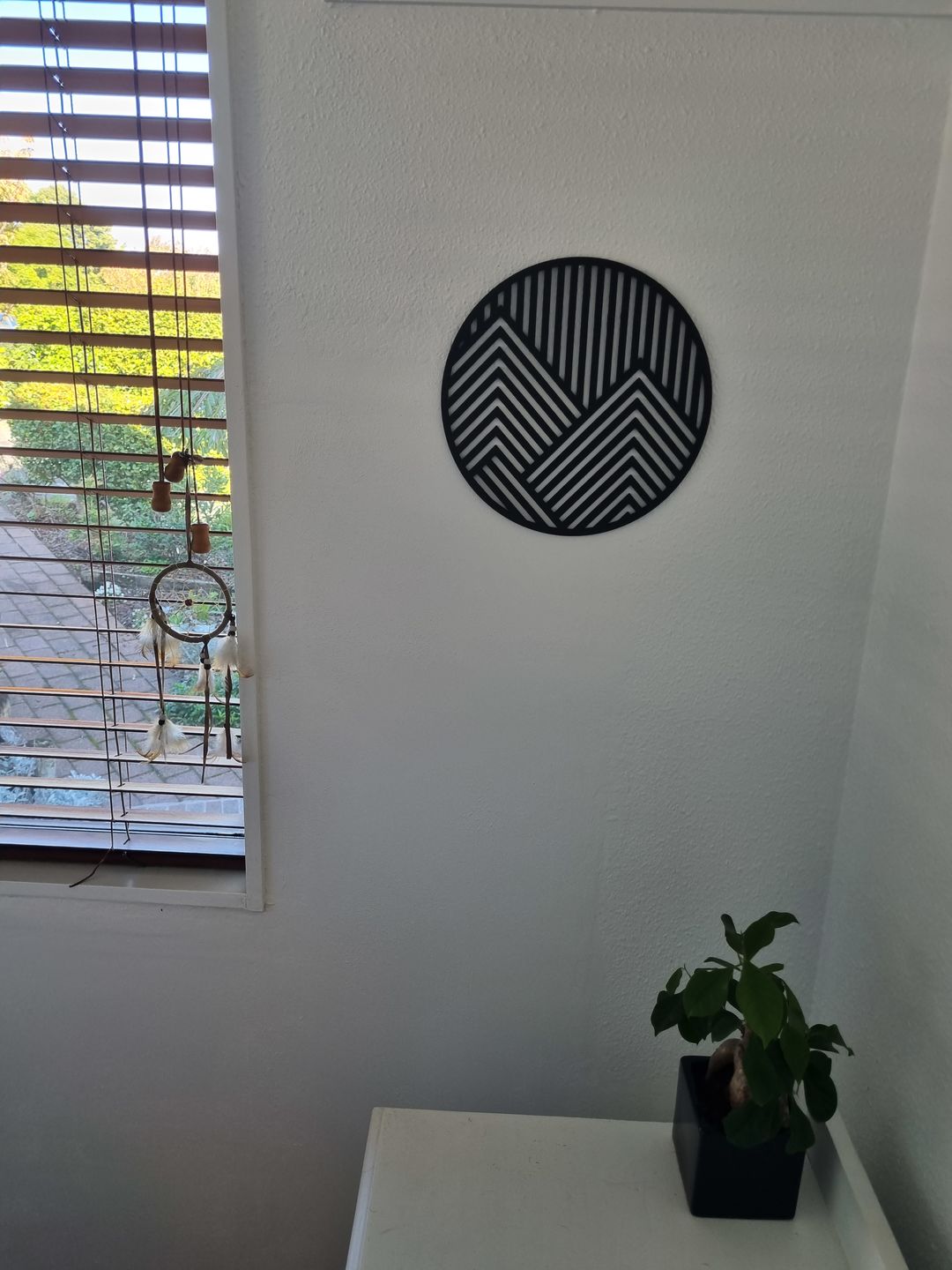 Customer photo review of Geometric Circle Mountain Wall Art
