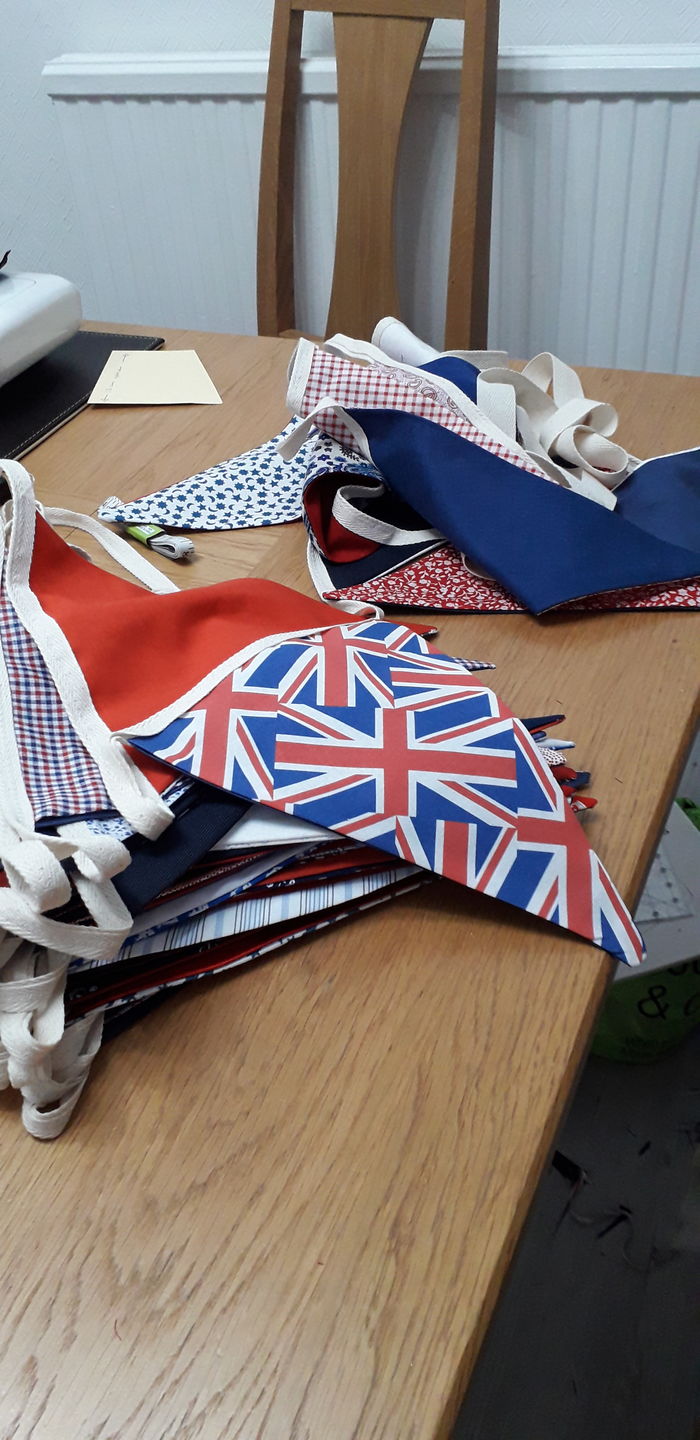 Customer photo review of Diagonal Union Jack Cotton Fabric