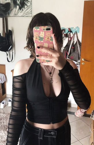 Customer photo review of Trouble Maker Gloved Long Sleeve Top