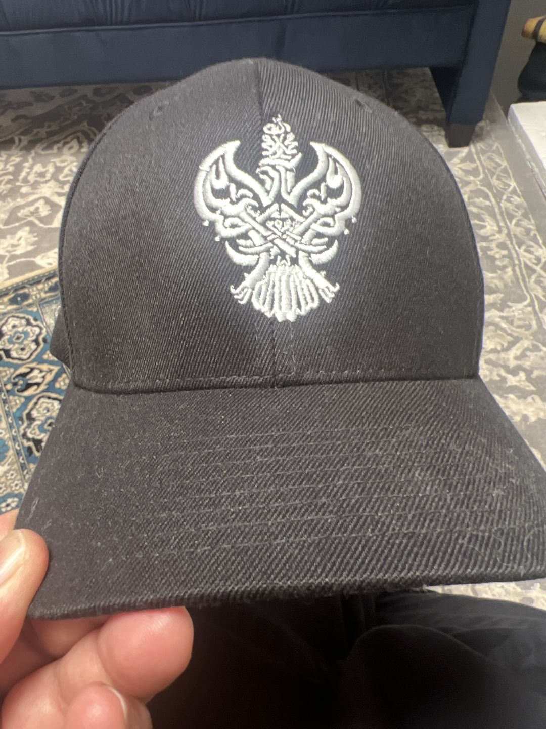Customer photo review of SMC Baseball Cap (Black / White) with Blessed Phoenix Calligraphy