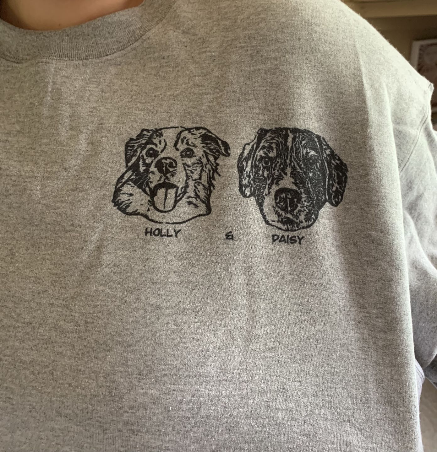 Customer photo review of Custom Pet Crewneck Sweater