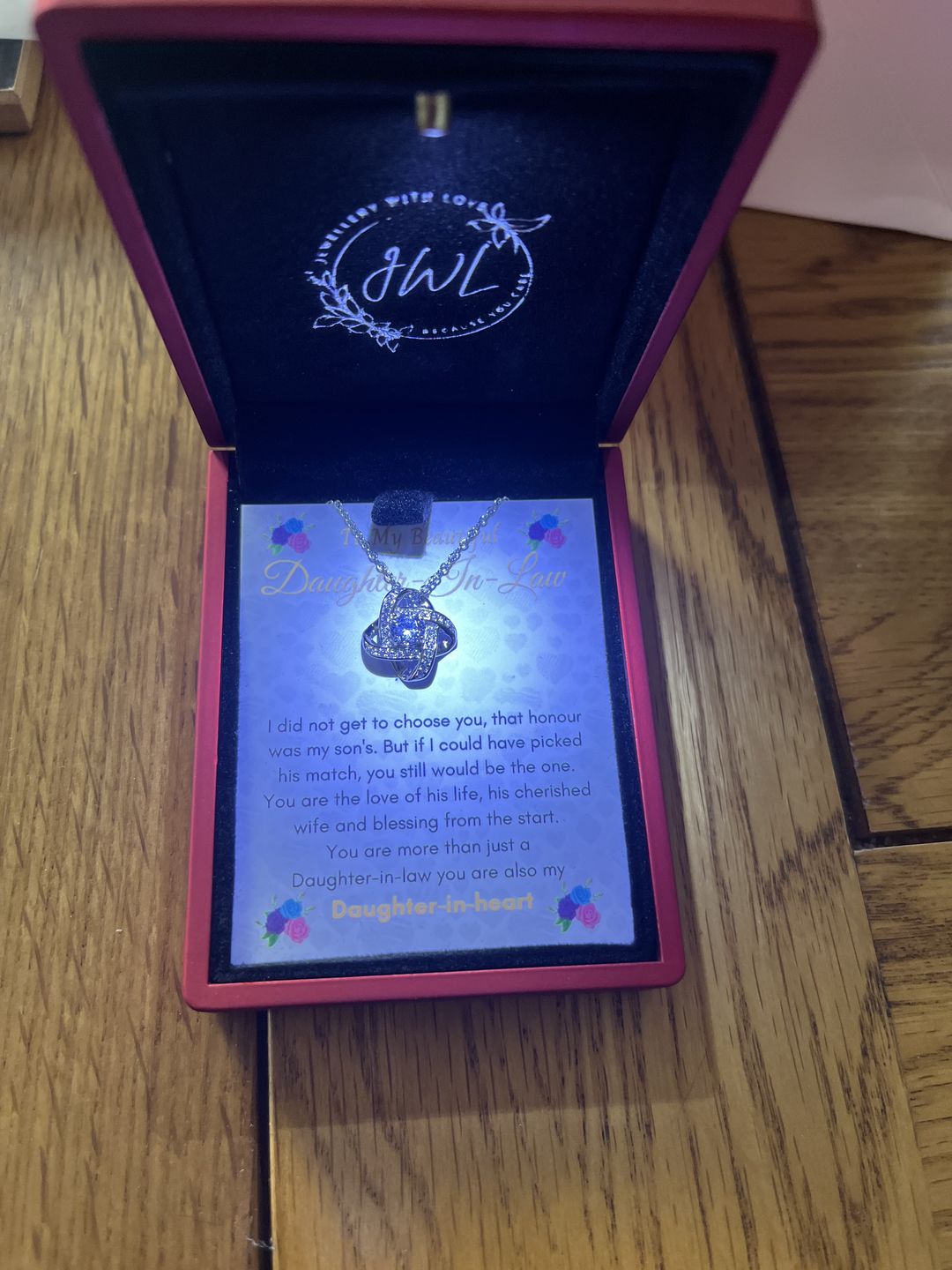 Customer photo review of Daughter-in-Law Necklace UK