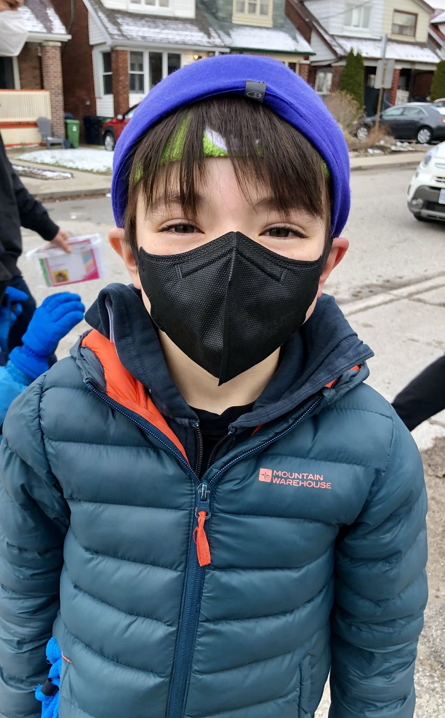 Customer photo review of Kids KN95 Respirator Face Mask Individually Sealed by PPE Supply (Cone Shape)
