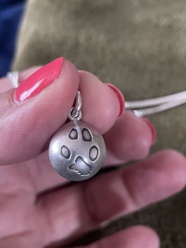 Customer photo review of Paw print pendant - individual bubble