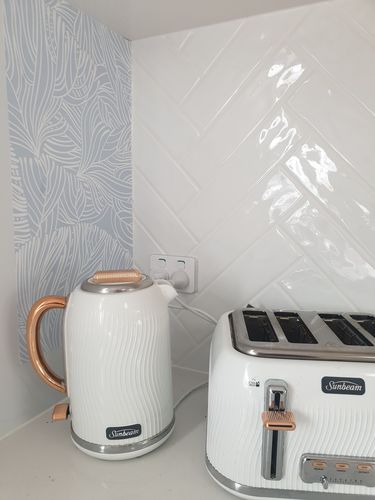 Customer photo review of White Coral Wallpaper