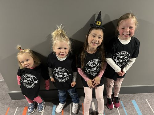 Customer photo review of Warning Cousins Trip 22 Name Black T-Shirt