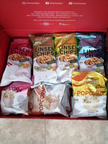 Kundenbewertung mit Foto zu Bio Snack Geschenkbox 'Classic' (13 Snacks)