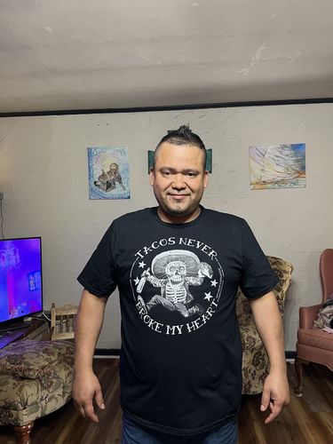 Customer photo review of Old School Tacos Never Broke My Heart Vintage Tee