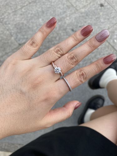 Customer photo review of S925 1.25 Carat Twist Round Cut Engagement Ring In Sterling Silver For Bridal & Daily Wear