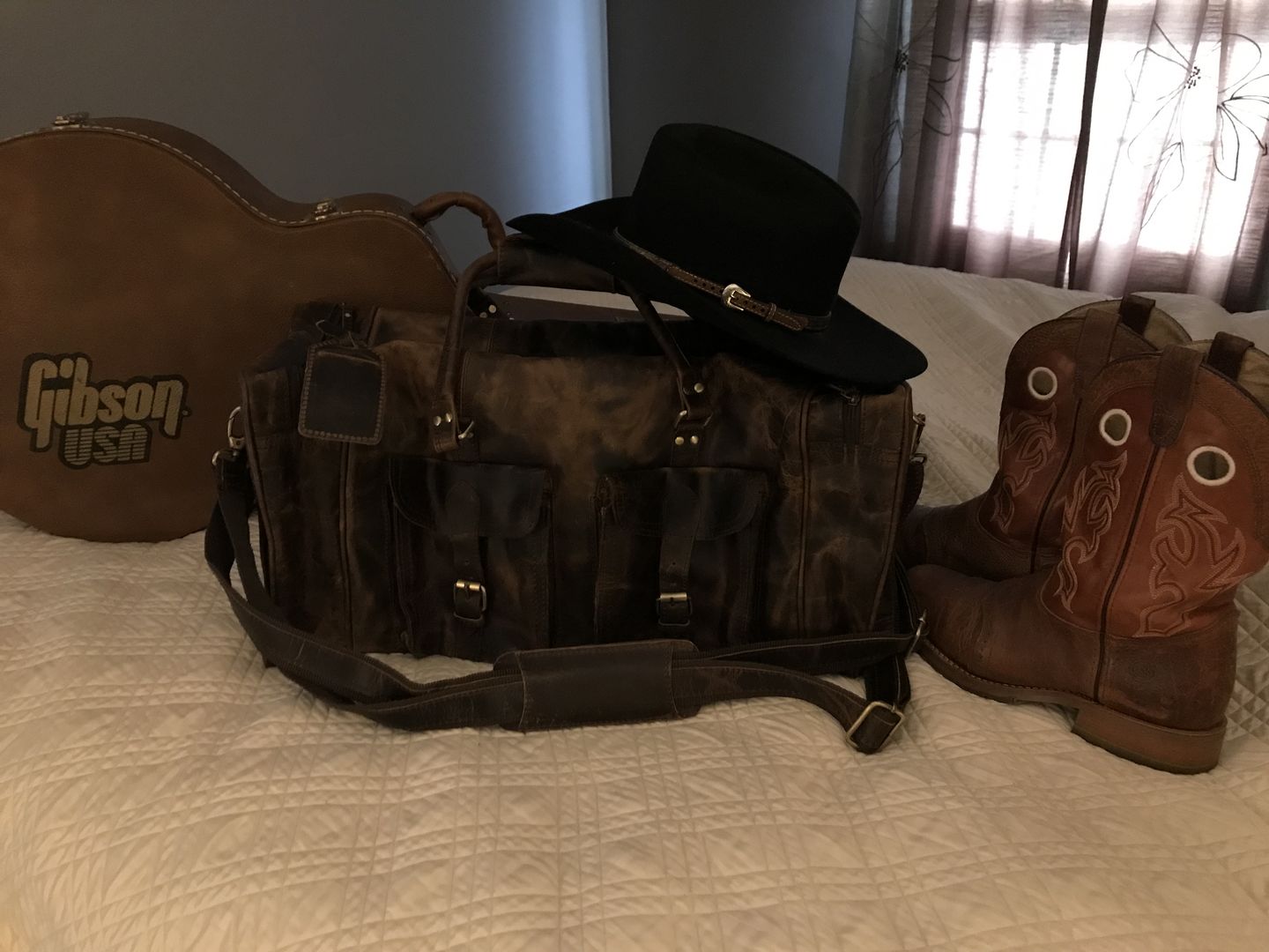 Customer photo review of Large Hunter Buffalo Leather Duffel Bag