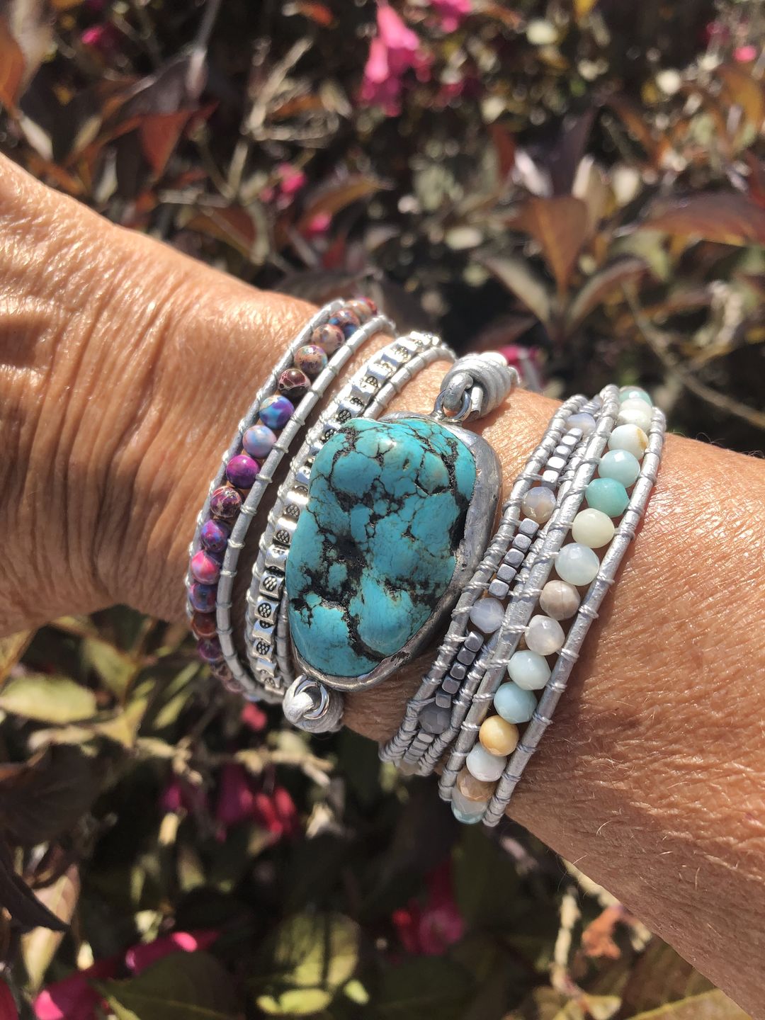 Customer photo review of Healing Turquoise Protection Wrap Bracelet