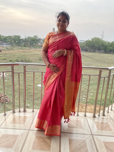 Customer photo review of Magenta Pink Patola Saree