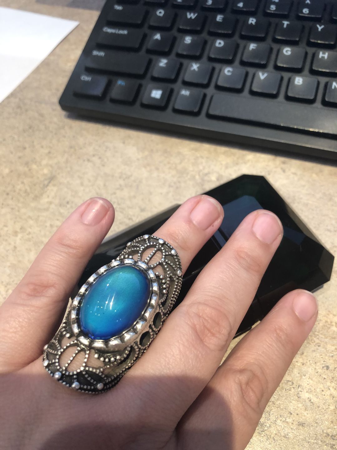 Customer photo review of Empowering New-Age Mood Ring
