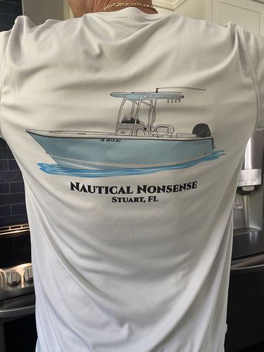 Customer photo review of Dri-Fit Custom Boat Shirts (Front & Back)