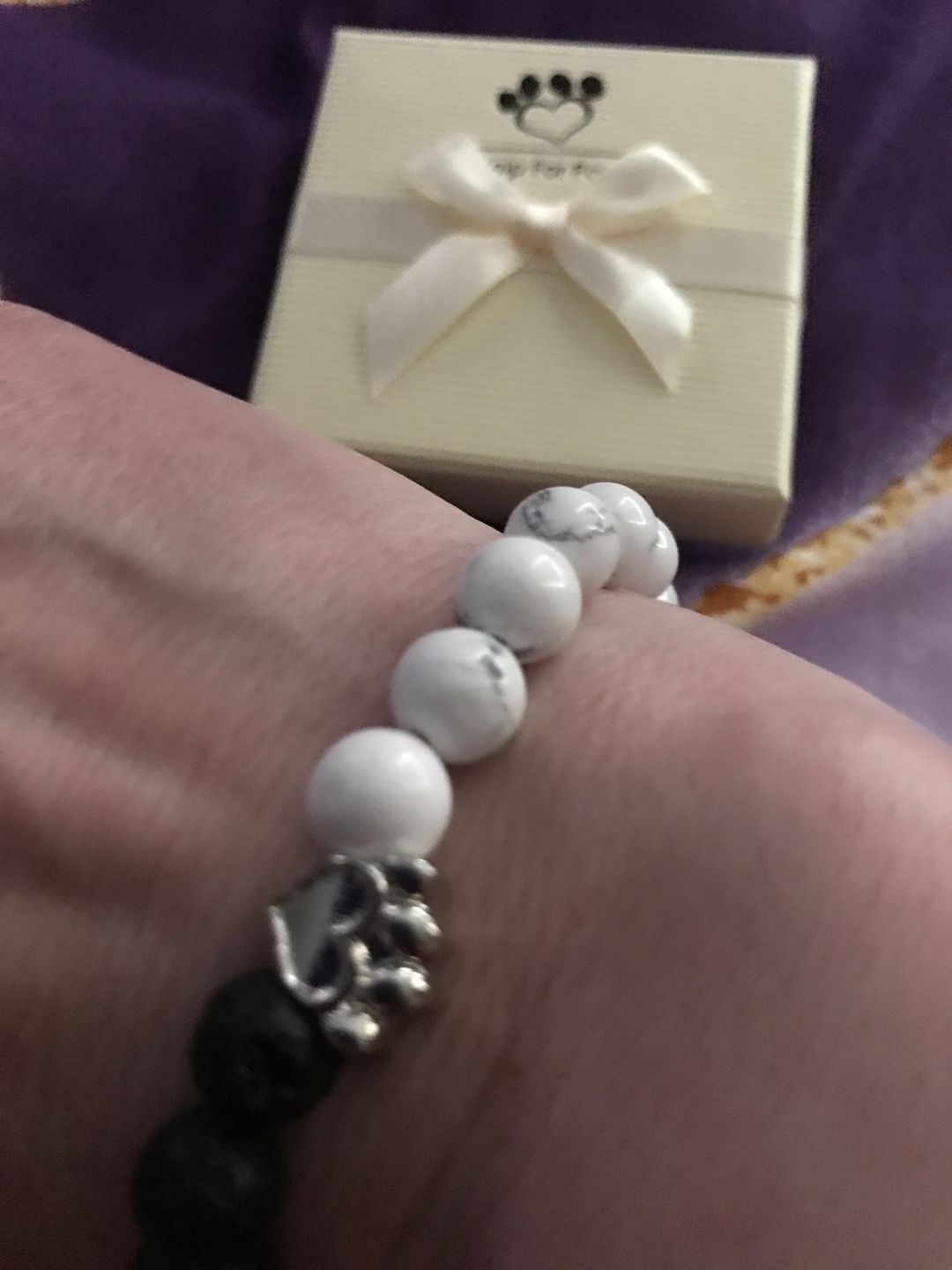 Customer photo review of Help For Paws™ Bracelet In Black And White
