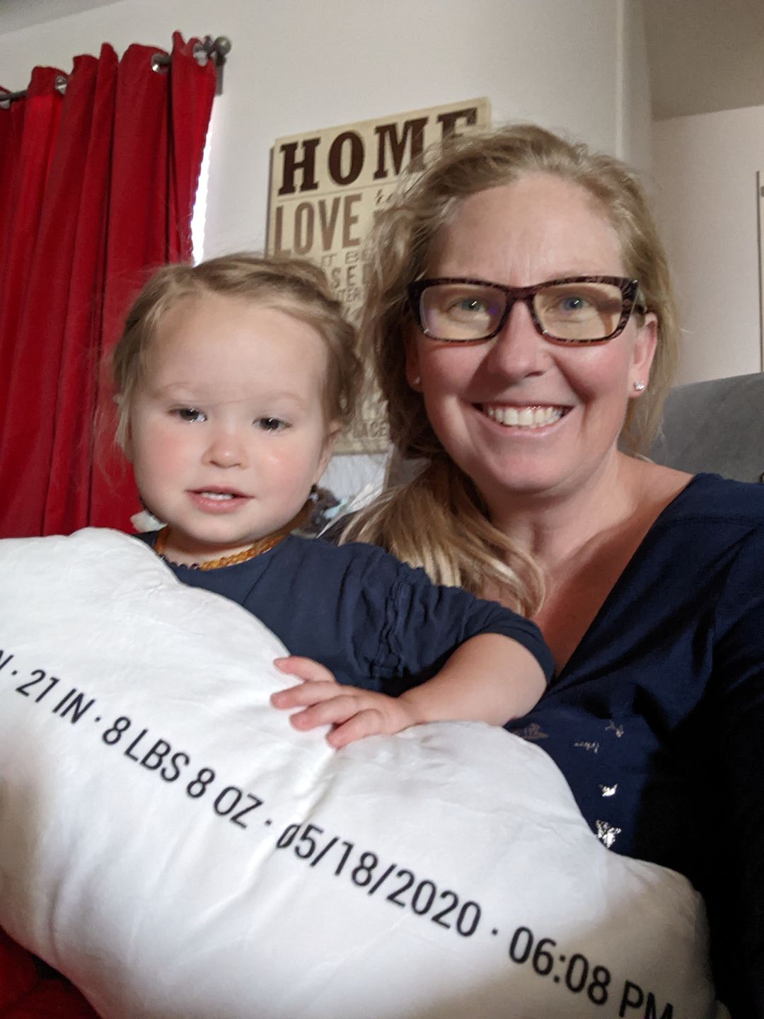 Customer photo review of Birth Pillow Watercolor One