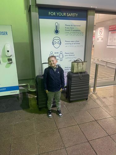 Customer photo review of Junior Draft Windbreaker - Navy