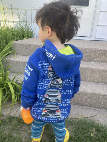 Customer photo review of Kids Subaru WRX Hoodie