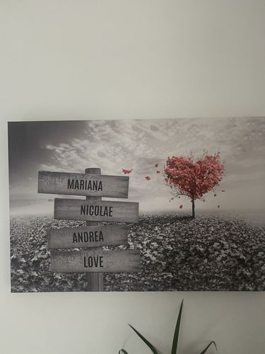 Customer photo review of Lienzo Árbol Corazón con Nombres Personalizados