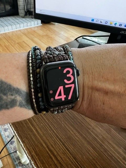 Customer photo review of Serene Ocean Apple Watch Strap
