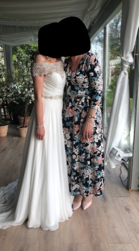 Customer photo review of Carla Navy Wrap Maxi Dress