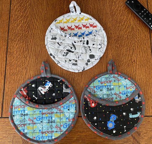 Customer photo review of Quilted Potholder Parade Sewing Pattern with Holiday Version | Digital PDF