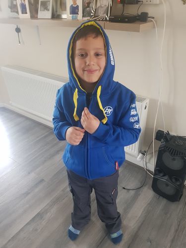Customer photo review of Kids Subaru WRX Hoodie