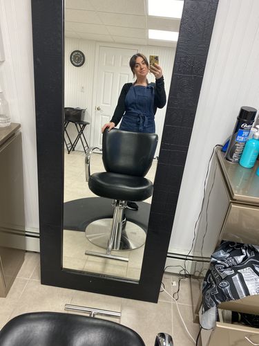 Customer photo review of Navy Pinstripe Apron
