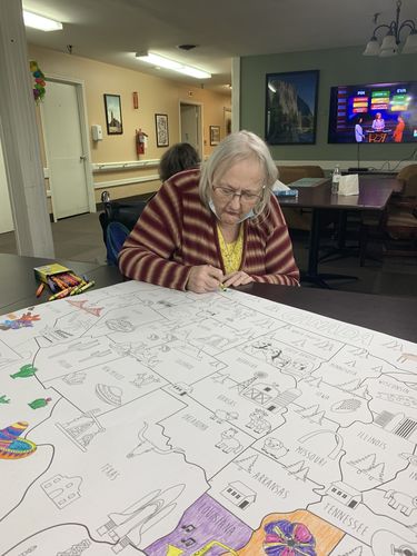 Customer photo review of USA Map Coloring Sheet