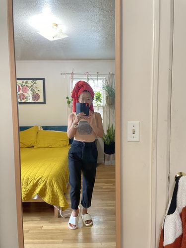 Customer photo review of Chloe High Rise Mom Jean #PerfectFit