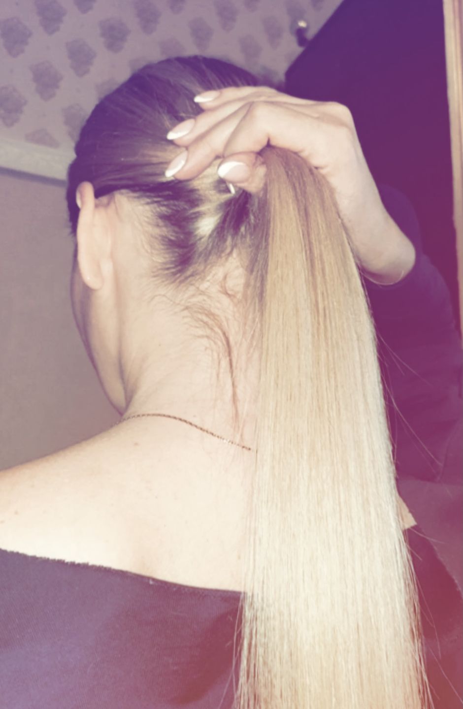 Customer photo review of Blonde Straight DIY Hair Extensions Home Kit