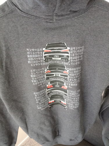 Customer photo review of Kids Mitsubishi Evolution Hoodie