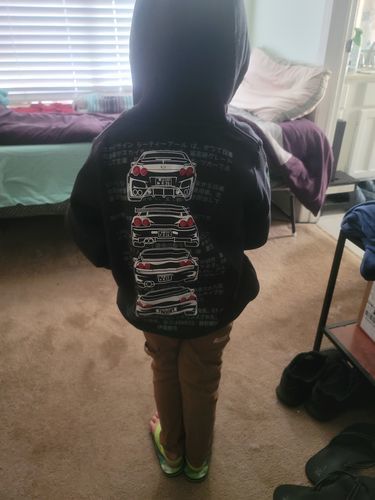 Customer photo review of Kids Nissan Skyline GTR Hoodie