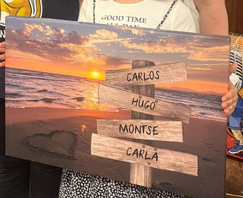 Customer photo review of Lienzo personalizado Corazon en la Playa