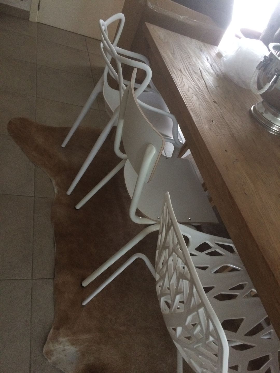 Customer photo review of Eetkamerstoel Houten Design Wit School