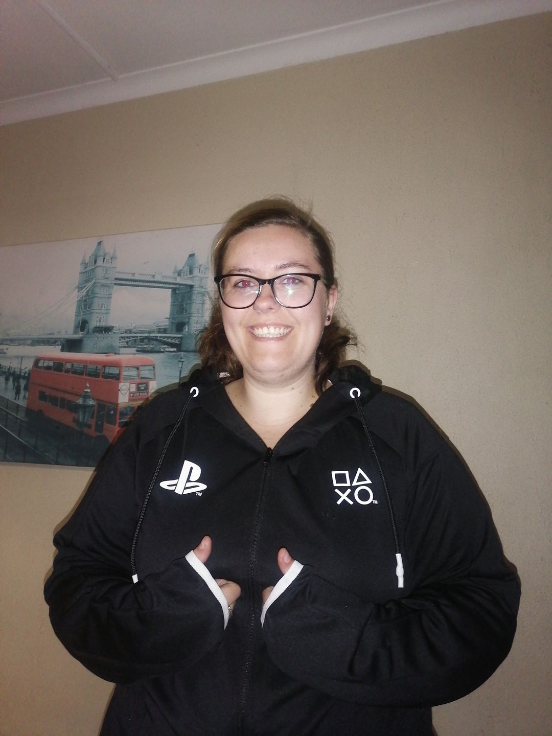 Customer photo review of Sony - PlayStation - Black & White Teq - Mens Hoodie