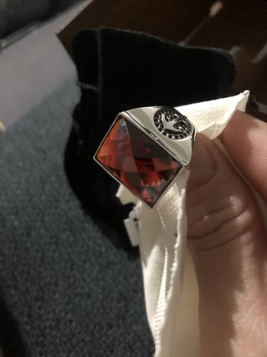 Customer photo review of Men's Ring in Solid 925 STERLING SILVER with Large Red Garnet Gemstone