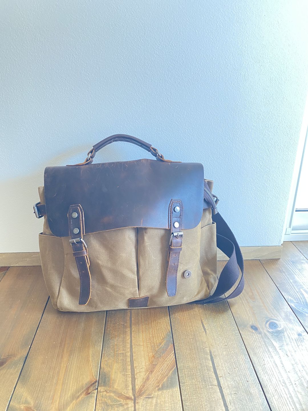 Customer photo review of 多機能キャンバスオートバイバッグサイドポーチ