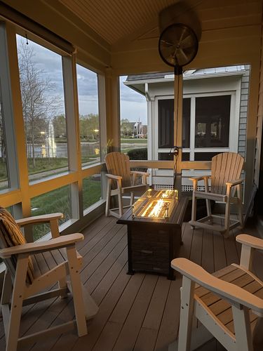 Customer photo review of 33"x15.35"x4.72"Tempered Glass Windguard for Rectangular Fire Pit Table